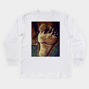 Bigfoot&#39;s foot Kids Long Sleeve T-Shirt